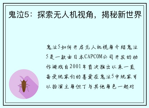 鬼泣5：探索无人机视角，揭秘新世界